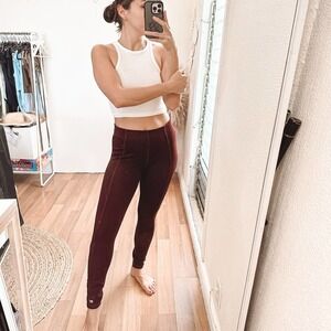 Aurum Paneled Full Length Long Leggings MED Purple